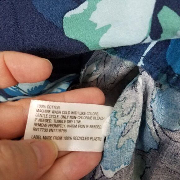 Mossimo Short Sleeve Blue Cotton Button Front Floral Casual Shirt Mens Size XXL - Picture 6 of 10